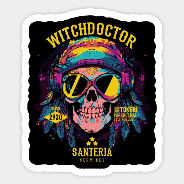 Witch Doctor Skull Sticker by TOKEBI